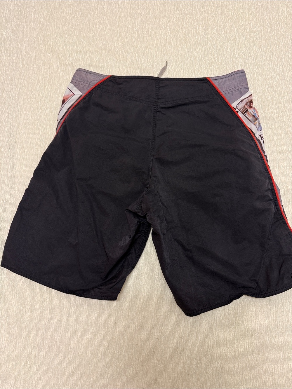 Rip Curl Black Swim Board Shorts with Playing Card Side Panels - Picture 2 of 2